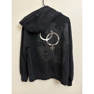 Paul Frank Julius the Monkey Double Venus Symbol Zip-Up Hoodie Black VTG Y2K